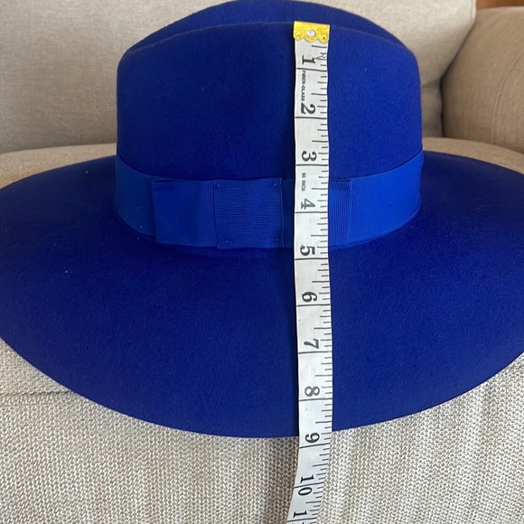 BRIXTON Royal Blue  ? % Wool Wide Brim Belt Hat with Ribbon Band main image 9